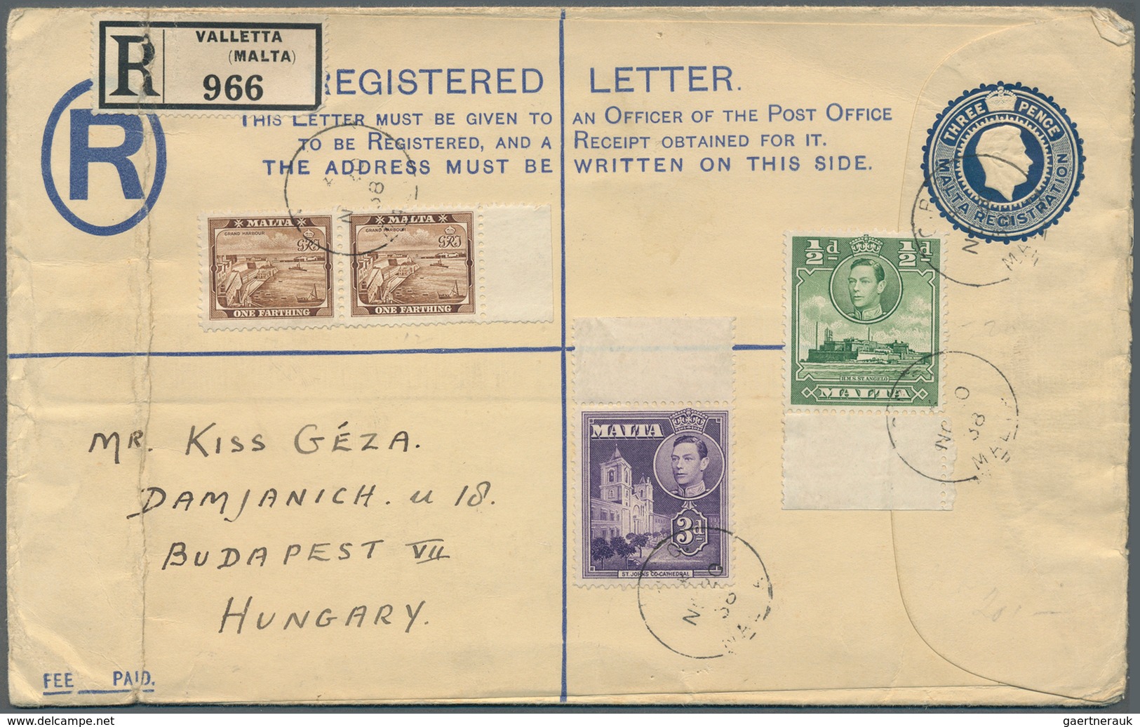 27292 Malta: 1845-1950 (ca.), Collection Of 170 Mostly Better Items, Shipmail, Postage Due, Many Registere - Malte