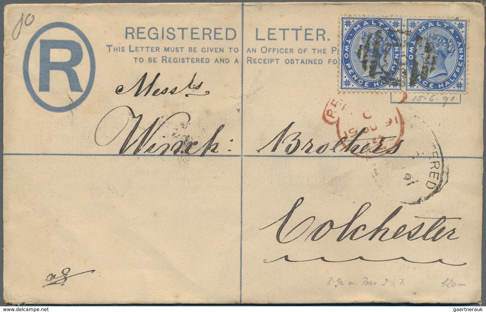 27292 Malta: 1845-1950 (ca.), Collection Of 170 Mostly Better Items, Shipmail, Postage Due, Many Registere - Malte