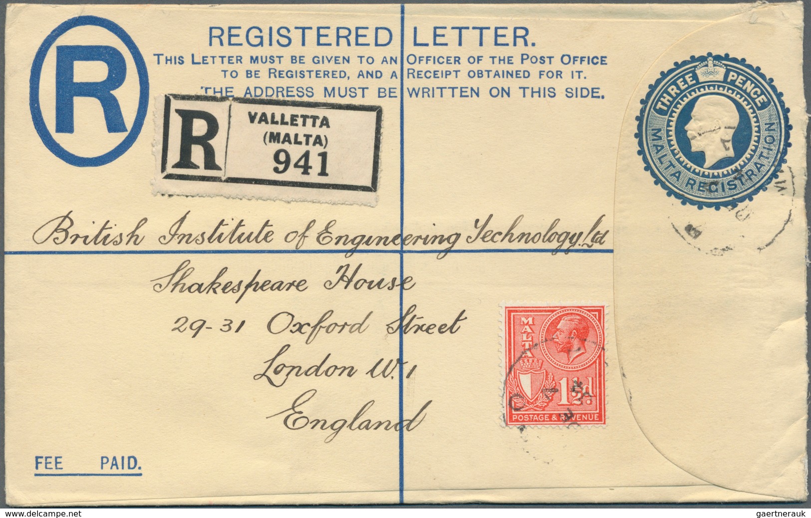 27292 Malta: 1845-1950 (ca.), collection of 170 mostly better items, shipmail, postage due, many registere