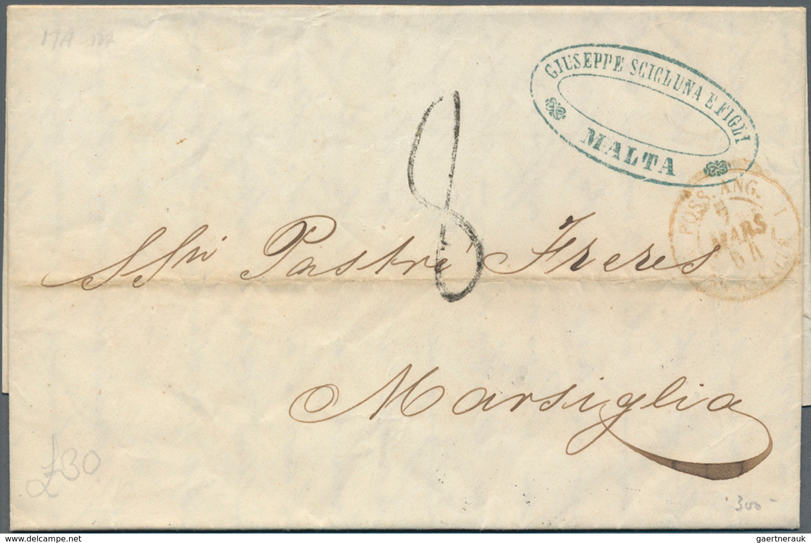 27292 Malta: 1845-1950 (ca.), collection of 170 mostly better items, shipmail, postage due, many registere