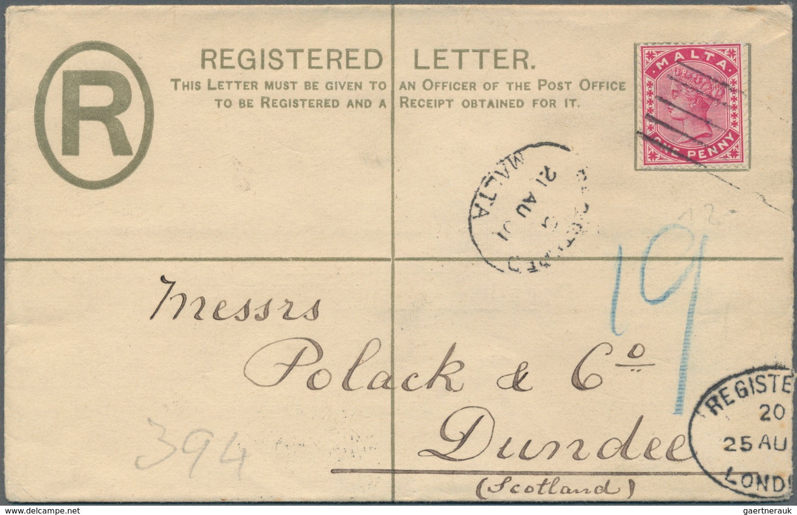 27292 Malta: 1845-1950 (ca.), collection of 170 mostly better items, shipmail, postage due, many registere