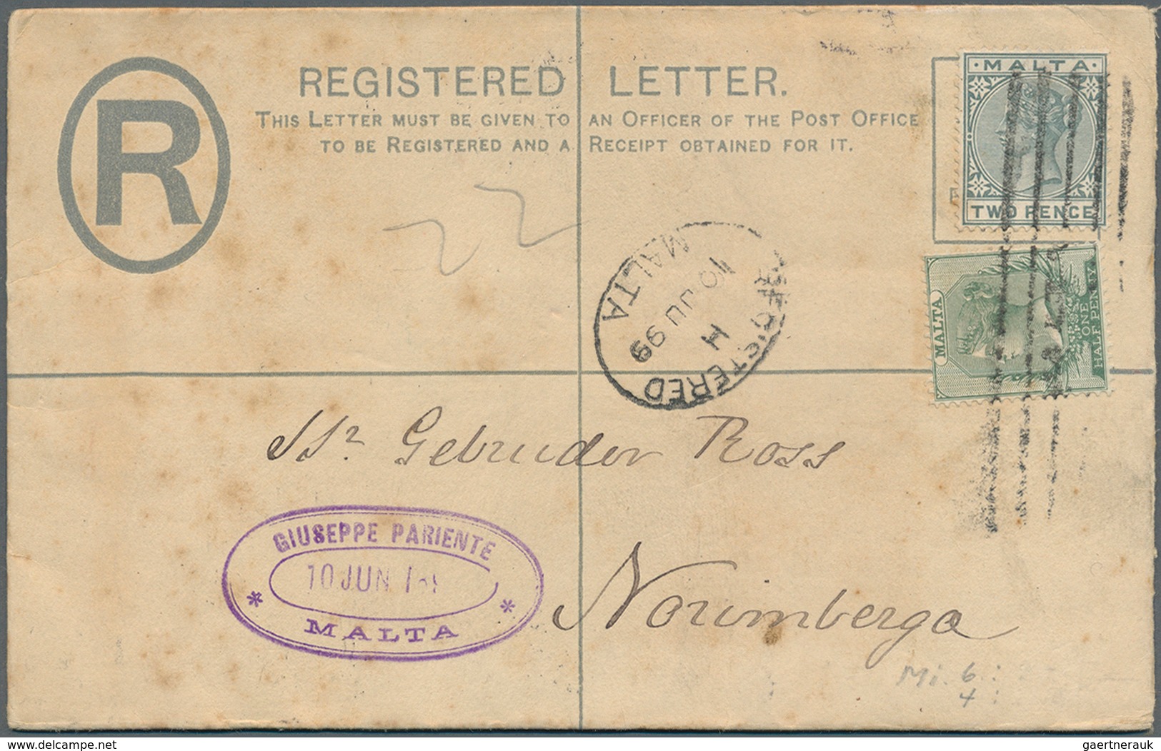 27292 Malta: 1845-1950 (ca.), collection of 170 mostly better items, shipmail, postage due, many registere
