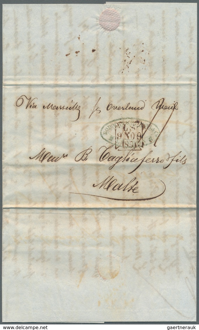 27293 Malta: 1845/1864, Collection Of 48 Stampless Lettersheets From And (mainly) To Malta, Showing A Good - Malte