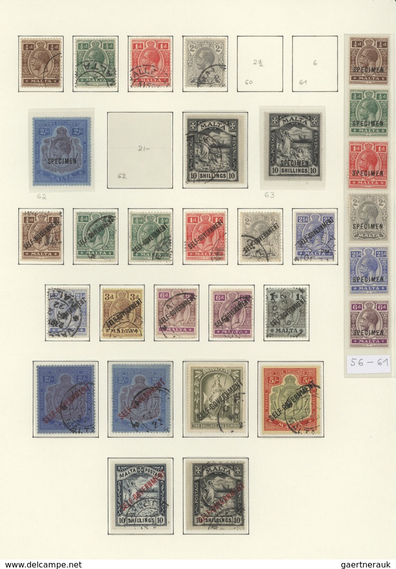 27295 Malta: 1860-1998, Collection Mint And Used In Borek Album Starting First Issues No.1 (Cert.BPSB) Cle - Malte