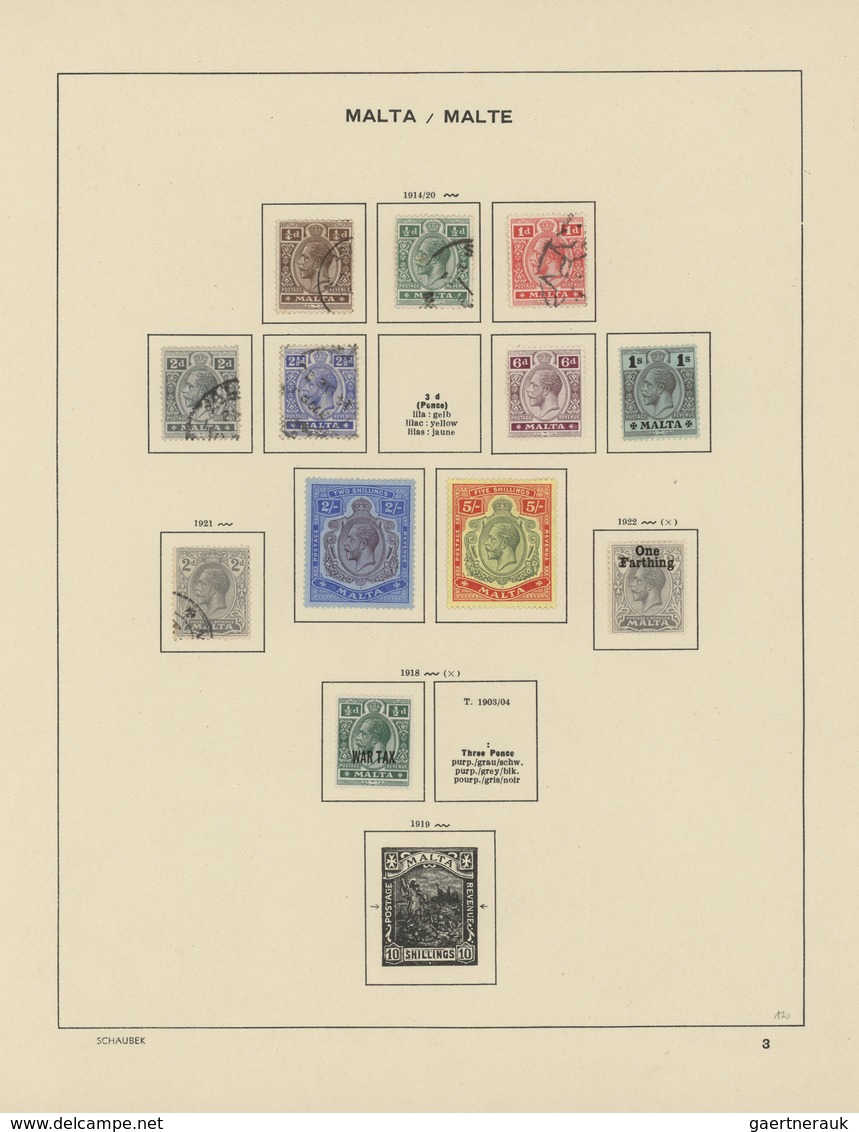 27297 Malta: 1860/1965, Collection Mixed Used And Unused On Schaubek Albumpages, Within F.ex. SG 2B, 14 Us - Malte