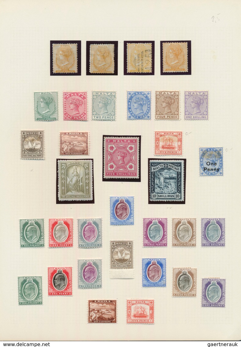 27298 Malta: 1863/1956, Fine Mint LH Collection Beginning With Nr. 2A, Complete Except Of Nr.52, All In Ve - Malte