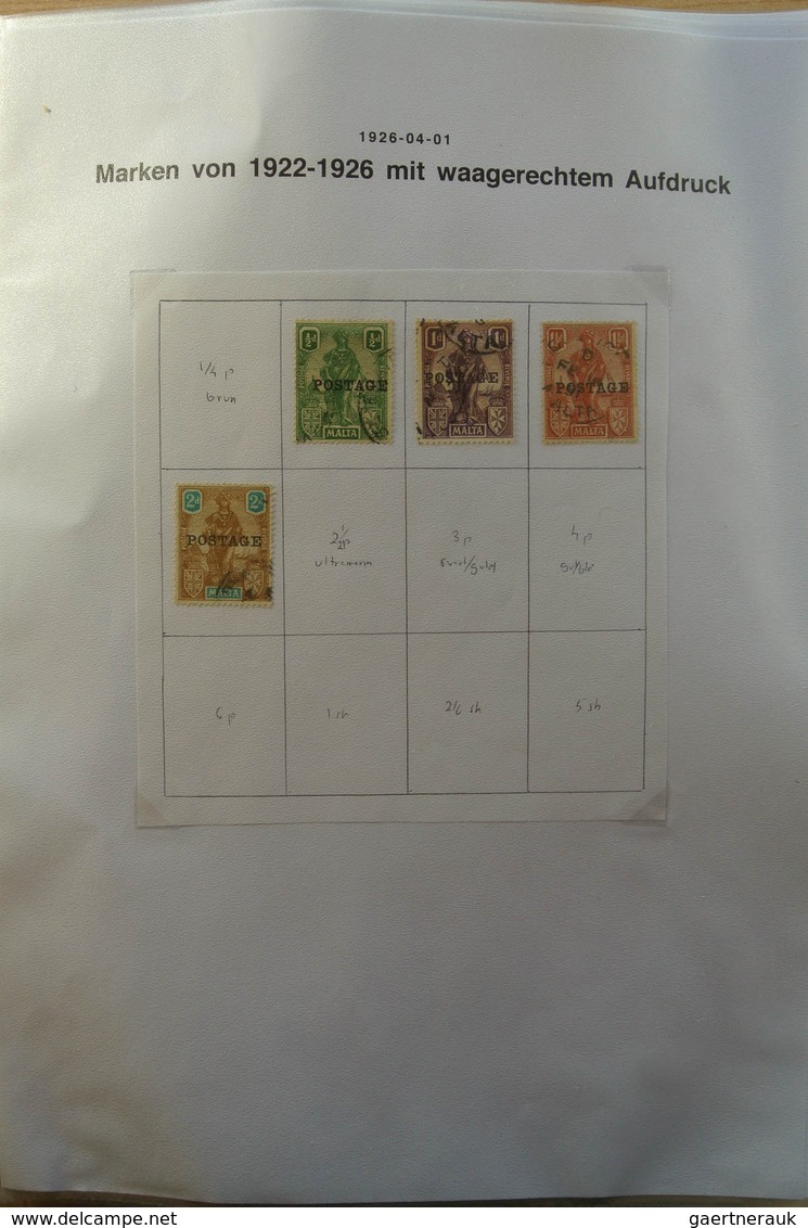 27300 Malta: 1885-2008. Well Filled, MNH, Mint Hinged And Used, Double Collection Malta 1885-2008 In 8 Sel - Malte