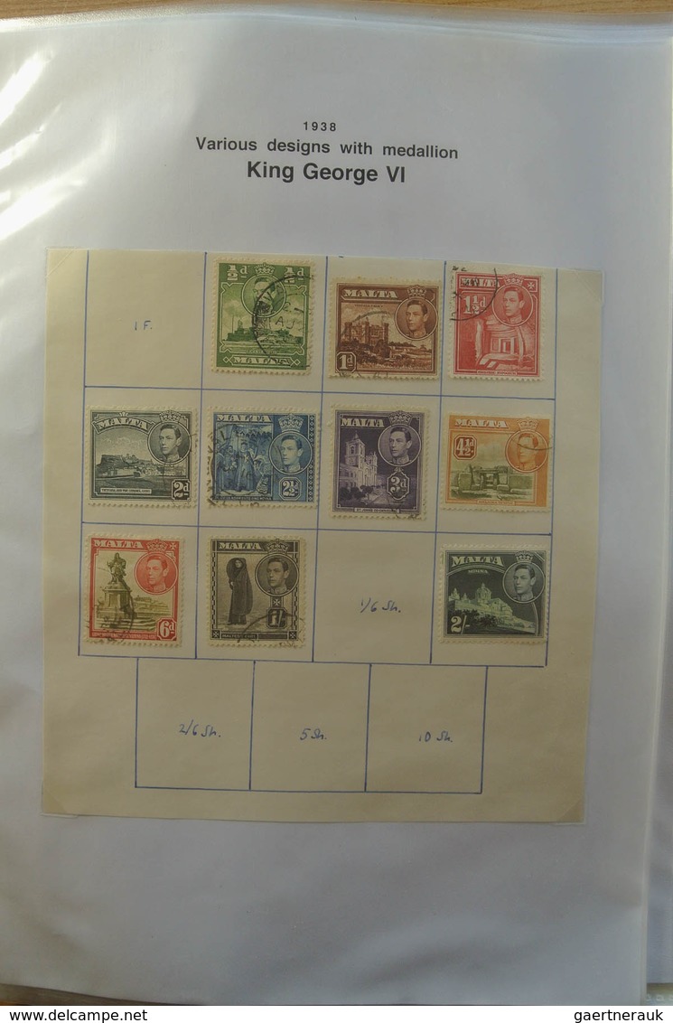 27300 Malta: 1885-2008. Well filled, MNH, mint hinged and used, double collection Malta 1885-2008 in 8 sel