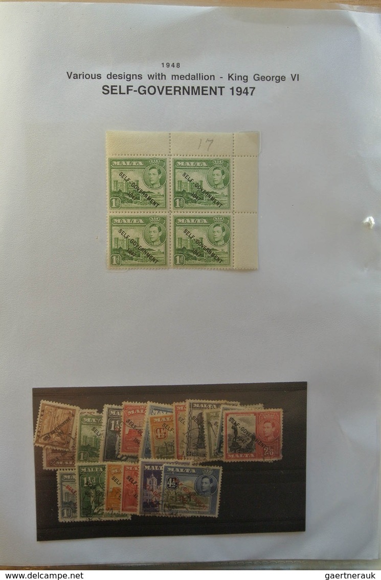 27300 Malta: 1885-2008. Well filled, MNH, mint hinged and used, double collection Malta 1885-2008 in 8 sel