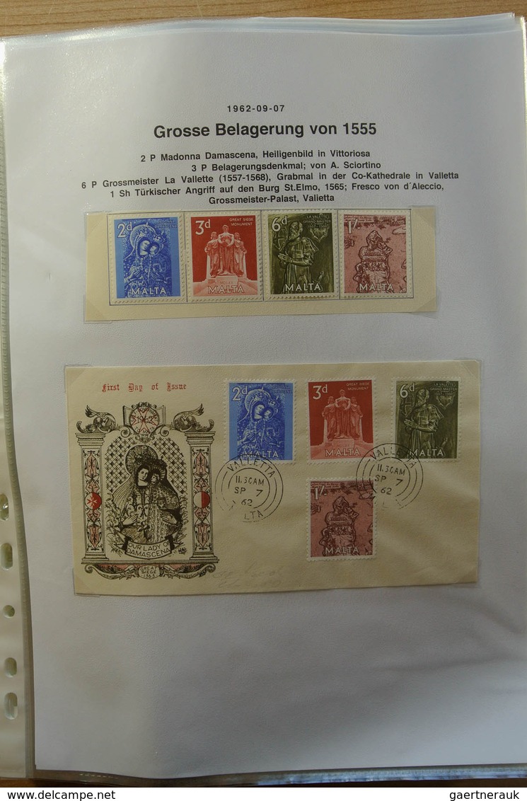 27300 Malta: 1885-2008. Well filled, MNH, mint hinged and used, double collection Malta 1885-2008 in 8 sel