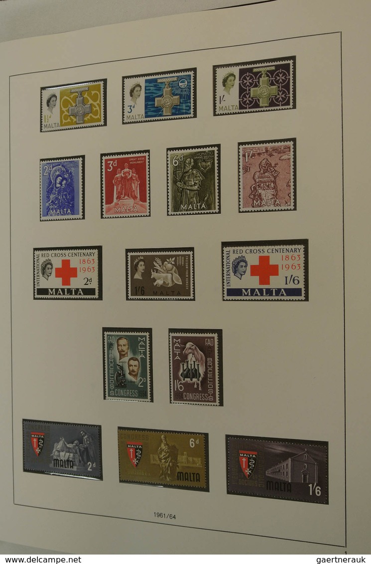 27303 Malta: 1937-1989. Well filled MNH and mint hinged collection Malta 1937-1989 in Safe album. Collecti