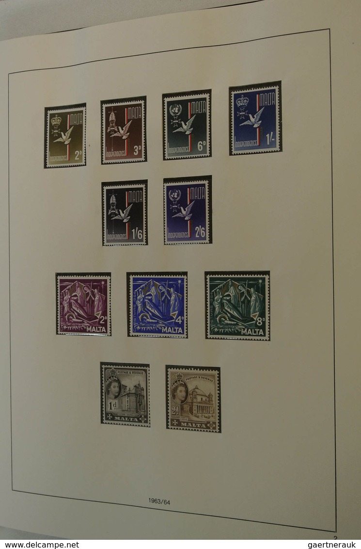 27303 Malta: 1937-1989. Well filled MNH and mint hinged collection Malta 1937-1989 in Safe album. Collecti