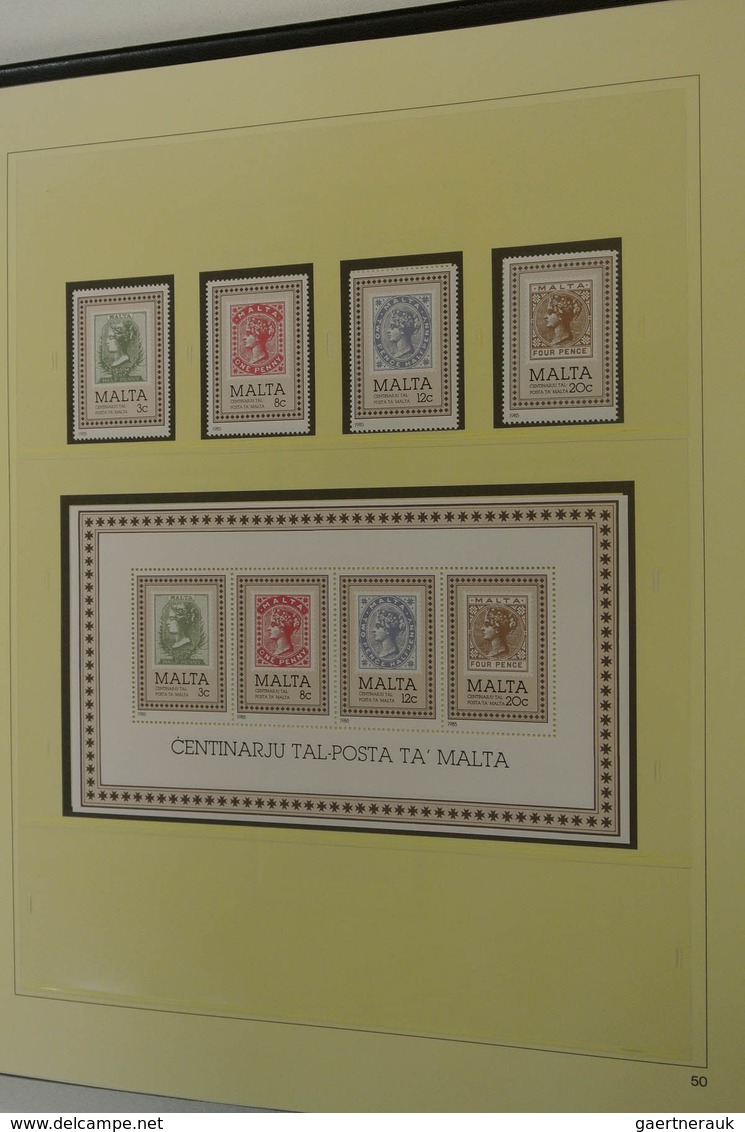 27303 Malta: 1937-1989. Well filled MNH and mint hinged collection Malta 1937-1989 in Safe album. Collecti