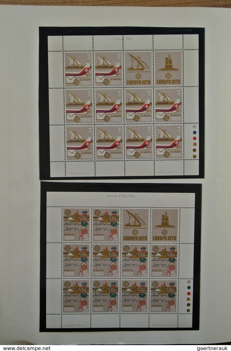 27304 Malta: 1957-2005. Mostly MNH, overcomplete collection Malta 1957-2005 in 2 Davo albums, including a.