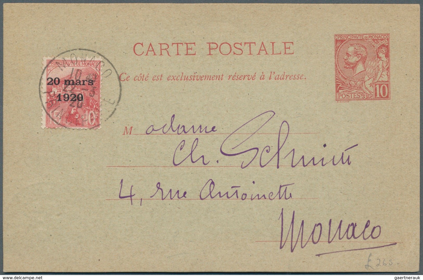 27339 Monaco: 1809/1920, Group Of Four Better Entires, From Pre-philately (inlc. 1839 Menton Cover), Attra - Neufs