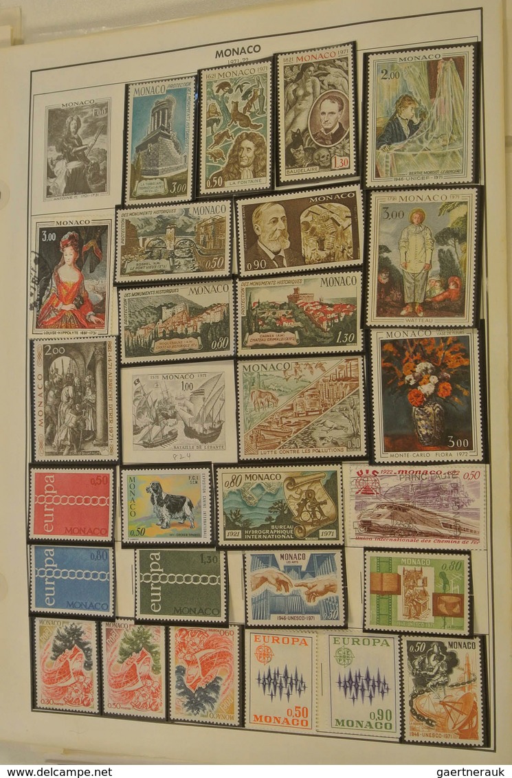 27342 Monaco: 1885/1983_ MNH, mint hinged and used collection Monaco 1885-1983 on albumpages in folder. Me