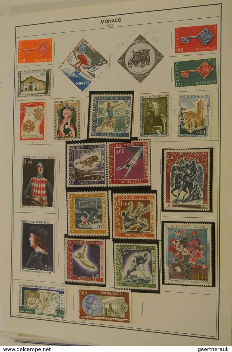 27342 Monaco: 1885/1983_ MNH, mint hinged and used collection Monaco 1885-1983 on albumpages in folder. Me