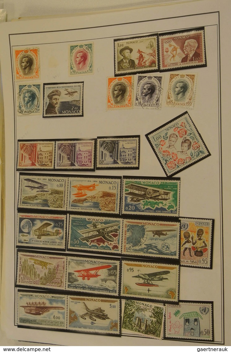27342 Monaco: 1885/1983_ MNH, mint hinged and used collection Monaco 1885-1983 on albumpages in folder. Me