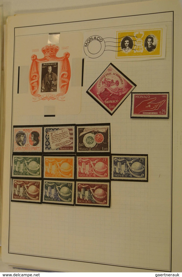 27342 Monaco: 1885/1983_ MNH, mint hinged and used collection Monaco 1885-1983 on albumpages in folder. Me