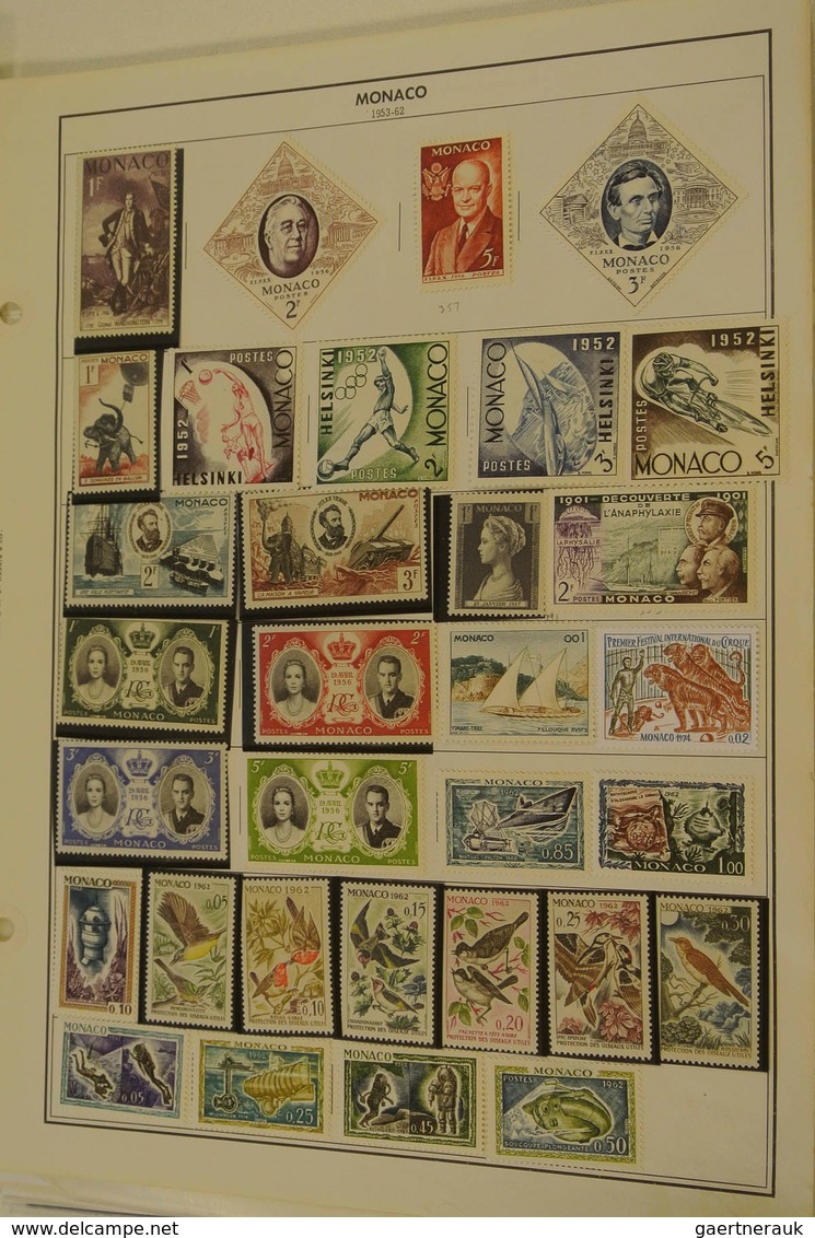 27342 Monaco: 1885/1983_ MNH, mint hinged and used collection Monaco 1885-1983 on albumpages in folder. Me