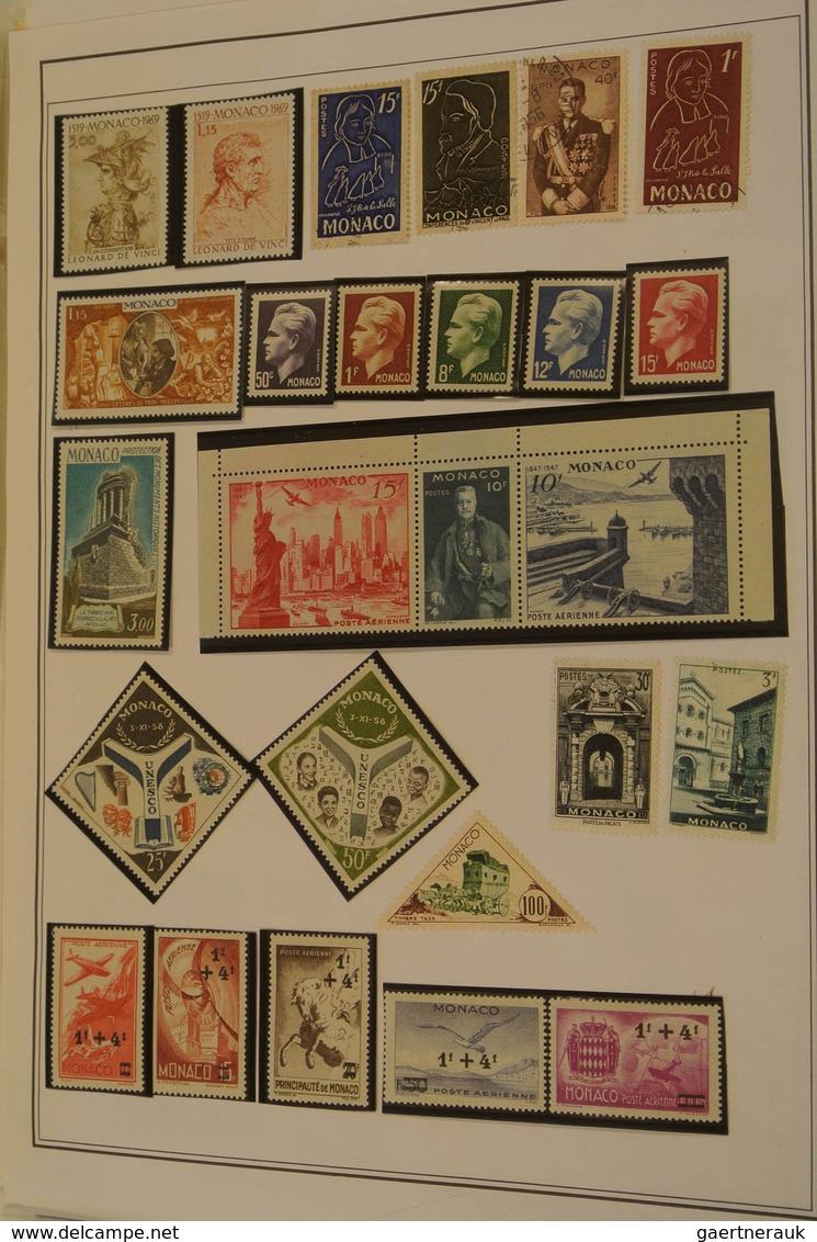 27342 Monaco: 1885/1983_ MNH, mint hinged and used collection Monaco 1885-1983 on albumpages in folder. Me