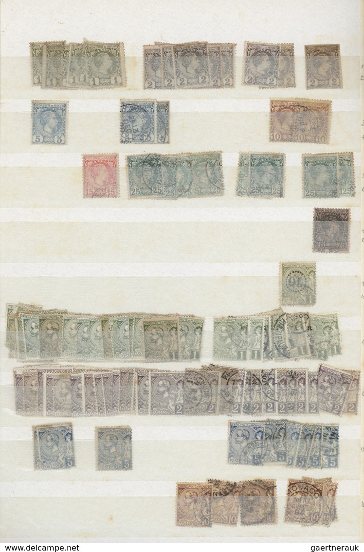 27343 Monaco: 1885/1980 (ca.), Used And Mint Accumulation In A Thick Stockbook, Varied Condition, Some Bet - Neufs