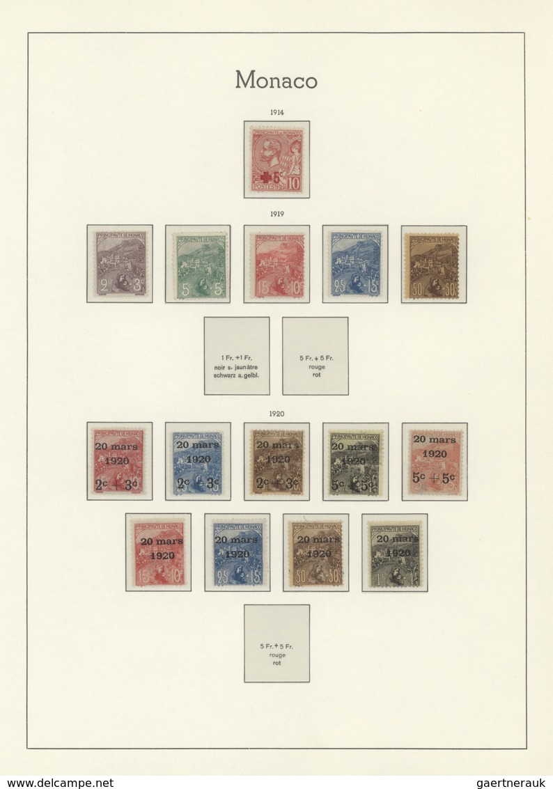 27344 Monaco: 1885/1980, Mainly Mint Collection On Lighthouse Album Pages, From 1st Issue, 1919 War Orphan - Neufs