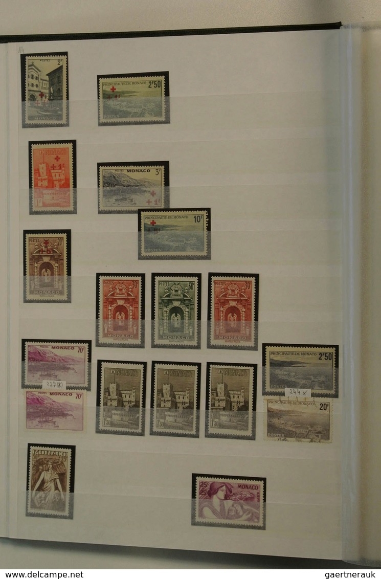 27346 Monaco: 1885/1974: Well filled, MNH, mint hinged and used collection Monaco 1885-1974 in 2 stockbook