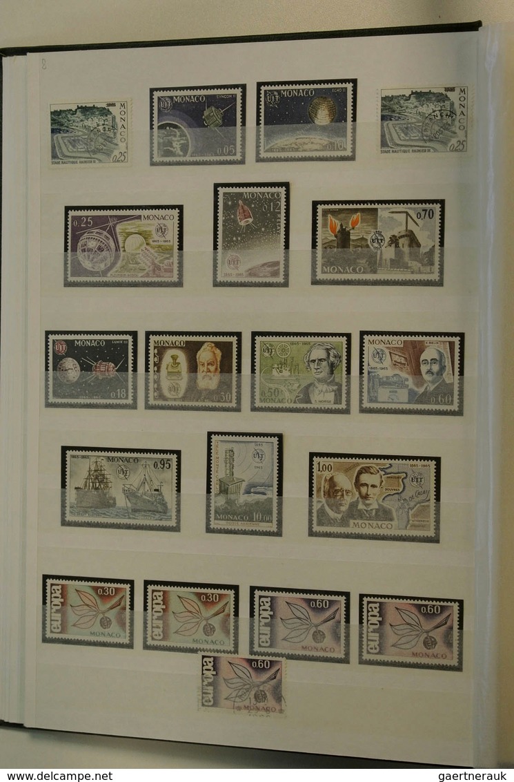 27346 Monaco: 1885/1974: Well filled, MNH, mint hinged and used collection Monaco 1885-1974 in 2 stockbook