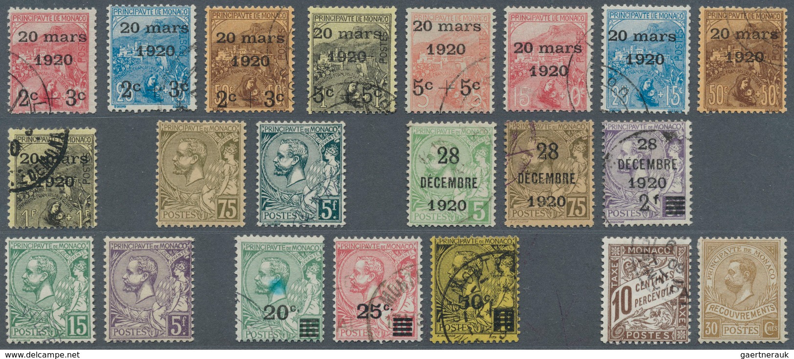 27353 Monaco: 1885-1922, Near To Complete Used Collection, From First Issue Up To 5f., Further Issues Also - Neufs