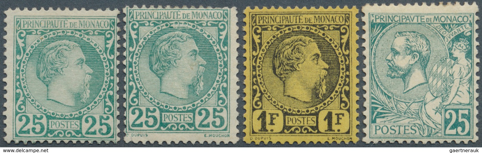 27355 Monaco: 1885/1920, Sauberes Lot Von 16 Werten, Dabei MiNr. 6 (2), MiNr. 9 Postfrisch (Maury 2.900,- - Neufs