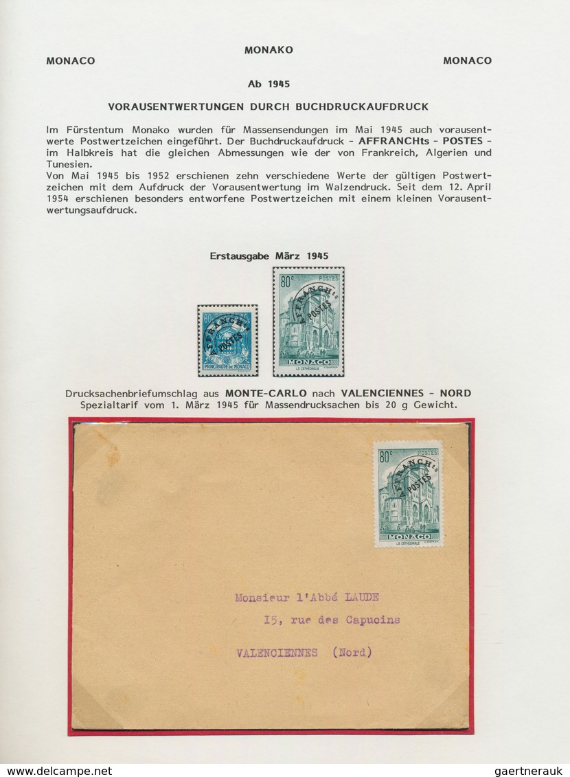 27363 Monaco: 1945/1985, PRECANCELLATIONS (préoblitérés), Collection Of Apprx. 220 Stamps (incl. Blocks Of - Neufs