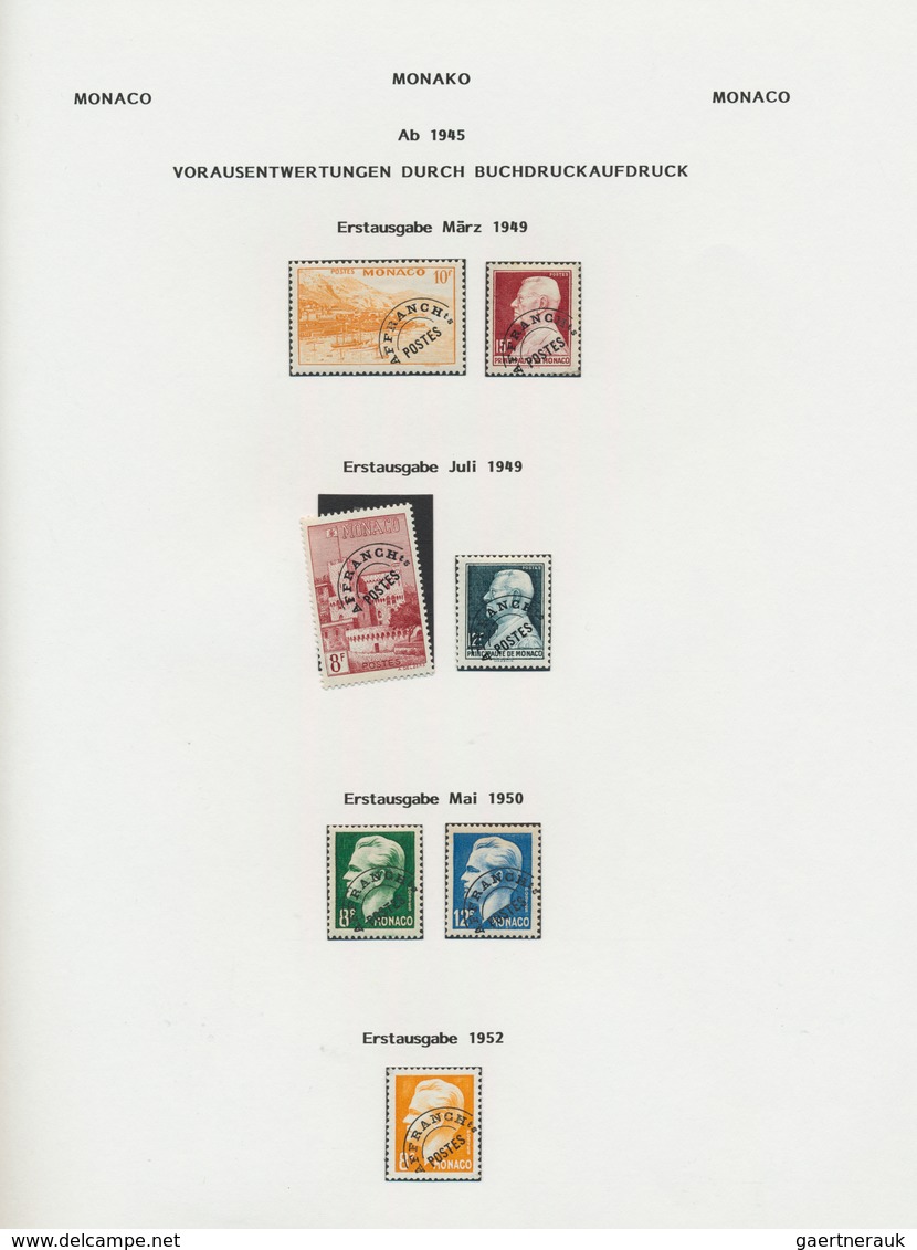 27363 Monaco: 1945/1985, PRECANCELLATIONS (préoblitérés), Collection Of Apprx. 220 Stamps (incl. Blocks Of - Neufs