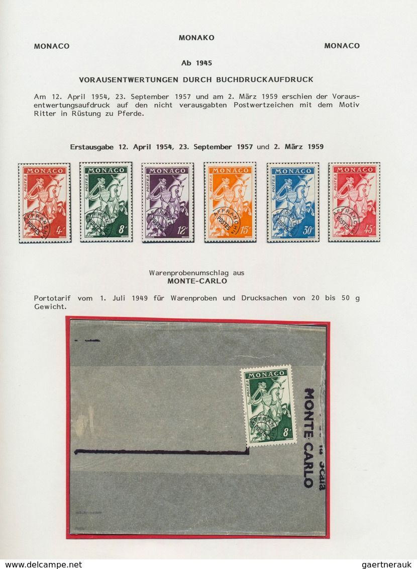 27363 Monaco: 1945/1985, PRECANCELLATIONS (préoblitérés), collection of apprx. 220 stamps (incl. blocks of