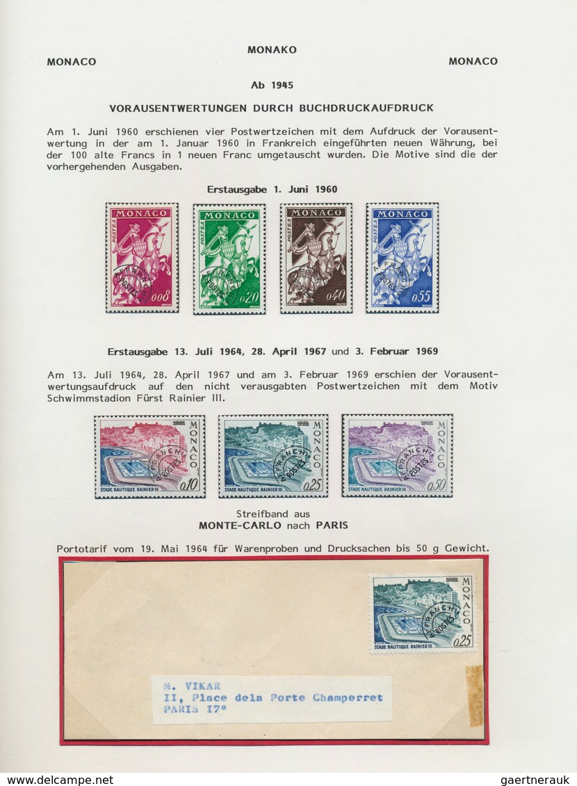 27363 Monaco: 1945/1985, PRECANCELLATIONS (préoblitérés), collection of apprx. 220 stamps (incl. blocks of