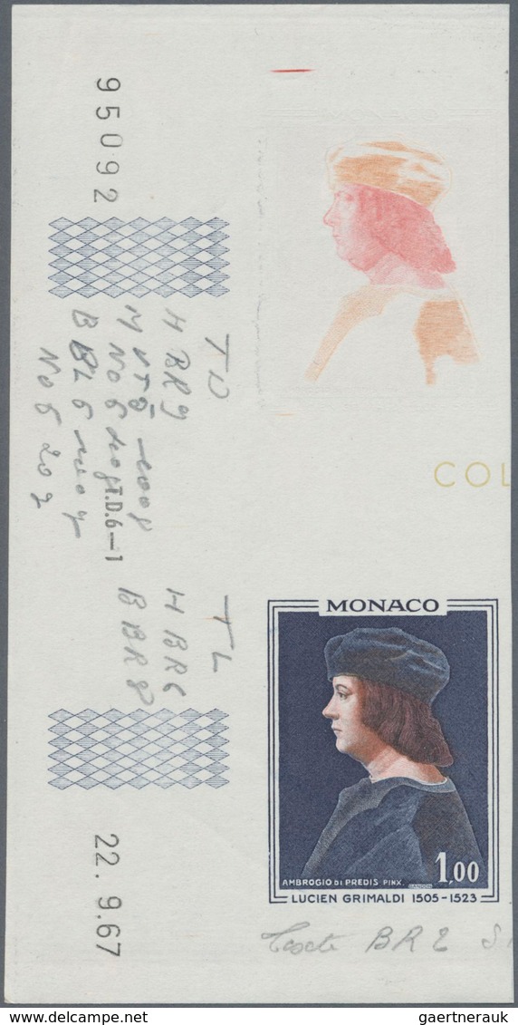 27365 Monaco: 1946/1967, Collection Of Apprx. 100 Imperforate Stamps/imperforate Proofs, Incl. 16 Colour P - Neufs