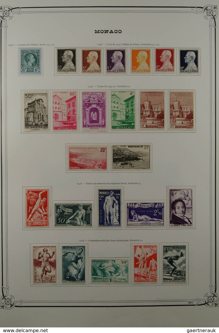 27366 Monaco: 1948-1988. Well Filled, Mostly Mint Hinged Collection Monaco 1948-1988 In 2 Large Yvert Albu - Neufs