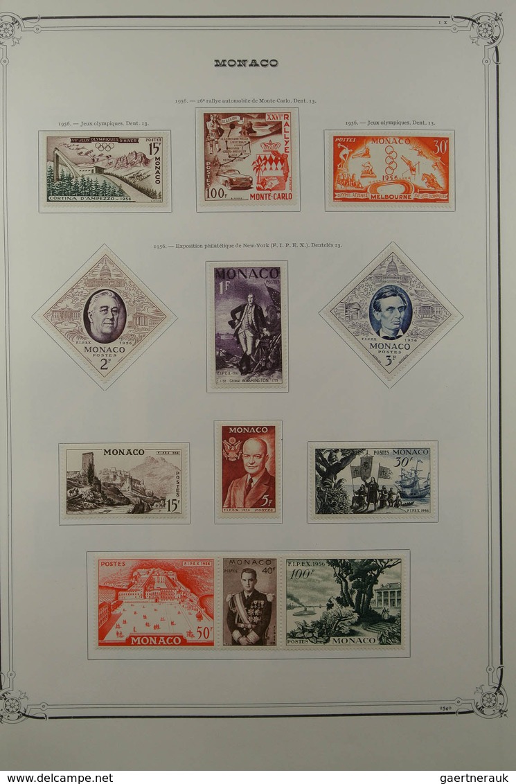 27366 Monaco: 1948-1988. Well Filled, Mostly Mint Hinged Collection Monaco 1948-1988 In 2 Large Yvert Albu - Neufs