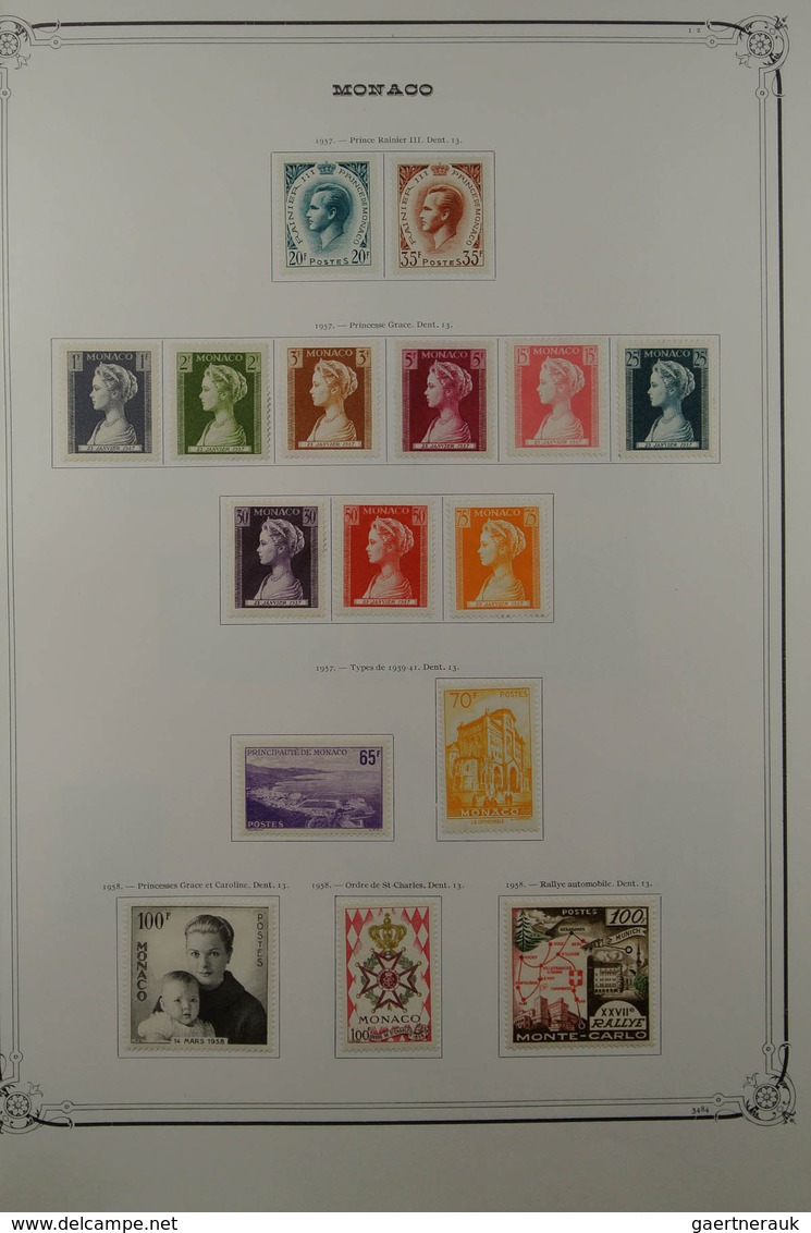 27366 Monaco: 1948-1988. Well Filled, Mostly Mint Hinged Collection Monaco 1948-1988 In 2 Large Yvert Albu - Neufs