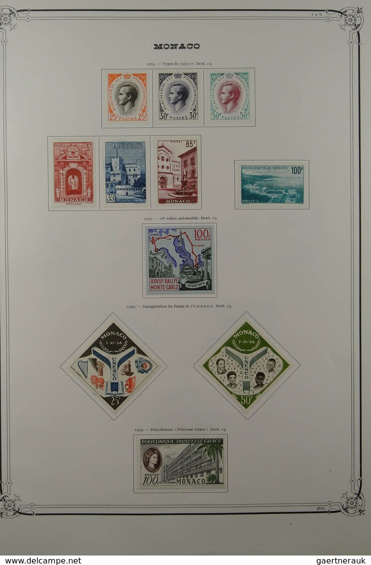 27366 Monaco: 1948-1988. Well filled, mostly mint hinged collection Monaco 1948-1988 in 2 large Yvert albu