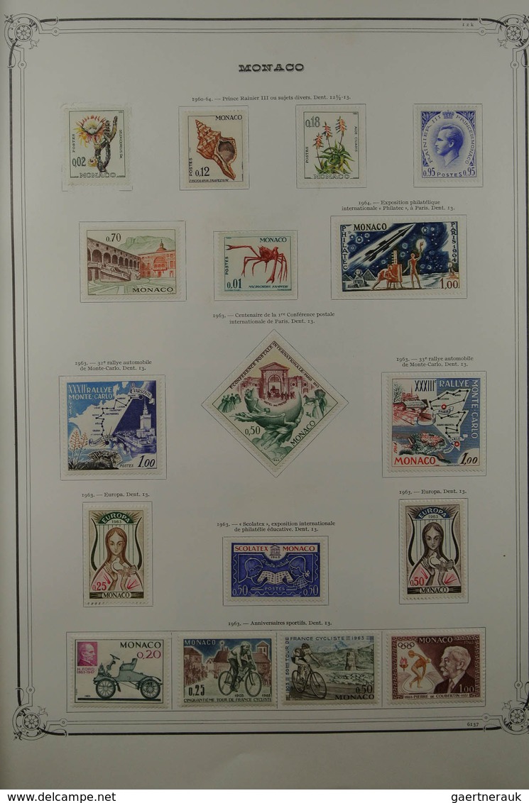 27366 Monaco: 1948-1988. Well filled, mostly mint hinged collection Monaco 1948-1988 in 2 large Yvert albu