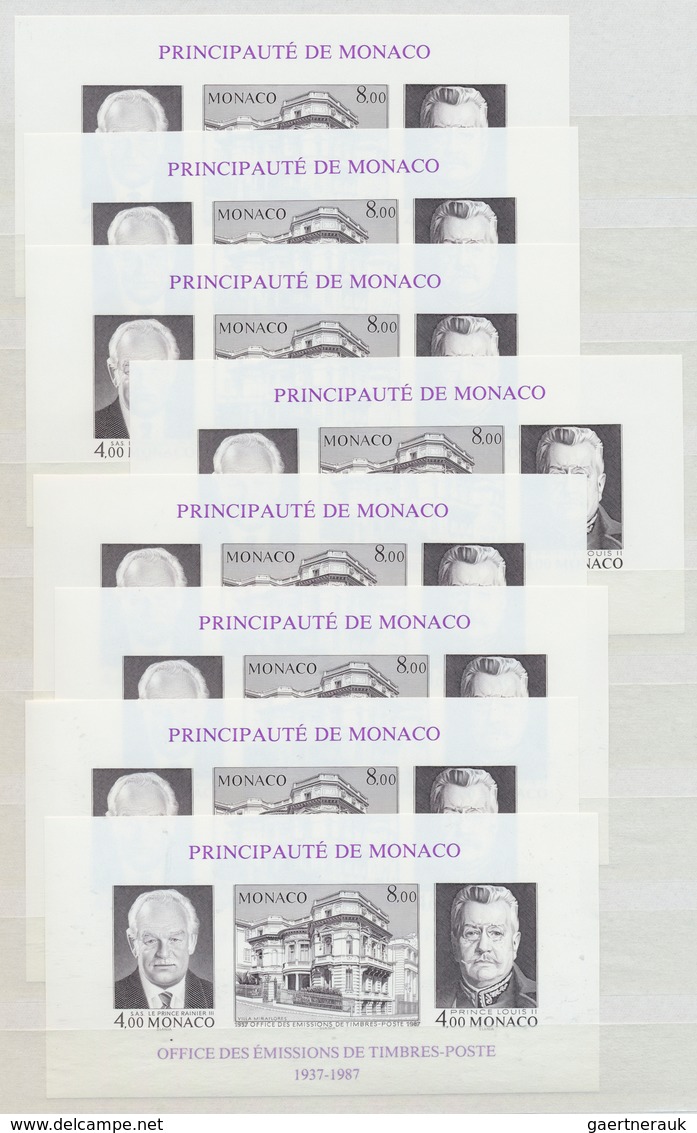 27374 Monaco: 1956/1987, Lot Of 26 Souvenir Sheets Resp. Bloc Speciaux: 1956 Royal Wedding Maury Nos. BF5/ - Neufs