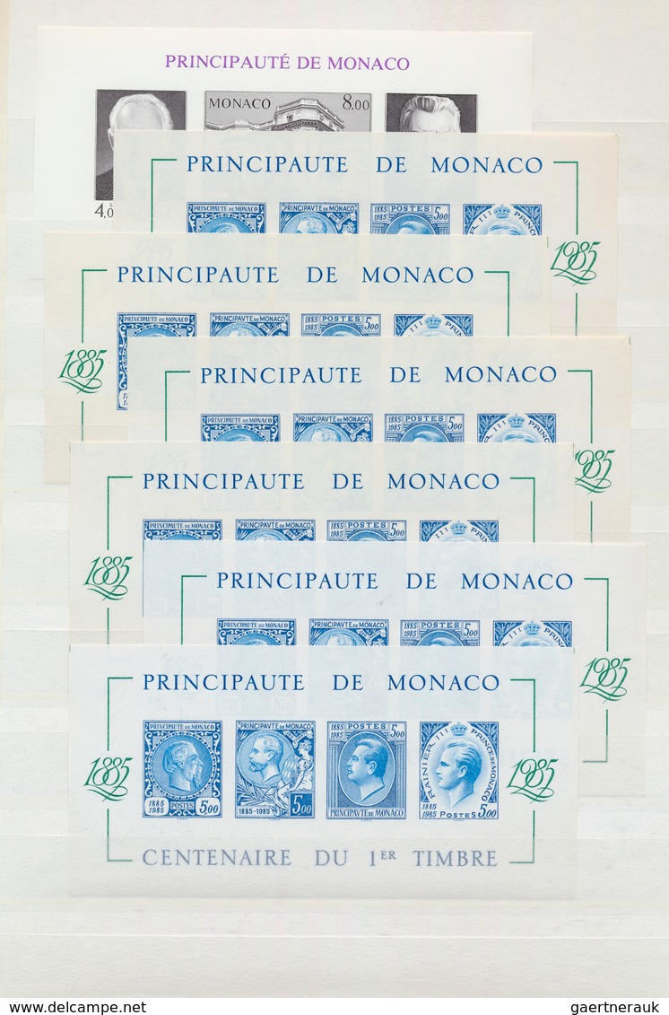 27375 Monaco: 1956/1987, Lot Of 27 Souvenir Sheets Resp. Bloc Speciaux: 1956 Royal Wedding Maury Nos. BF5/ - Neufs