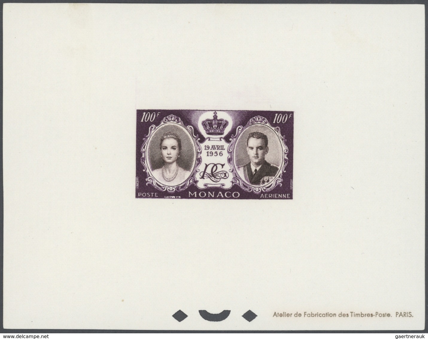 27376 Monaco: 1956, Royal Wedding, Presentation Book comprising a mint and a used set, both bloc specieux