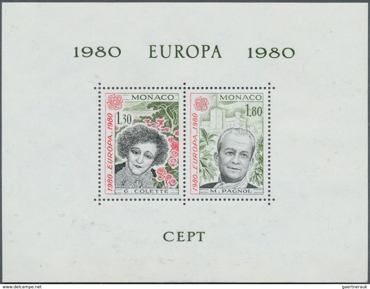 27382 Monaco: 1980, Europa-CEPT 'Prominent Persons' Special Miniature Sheet In A Lot With Three Issues, Mi - Neufs