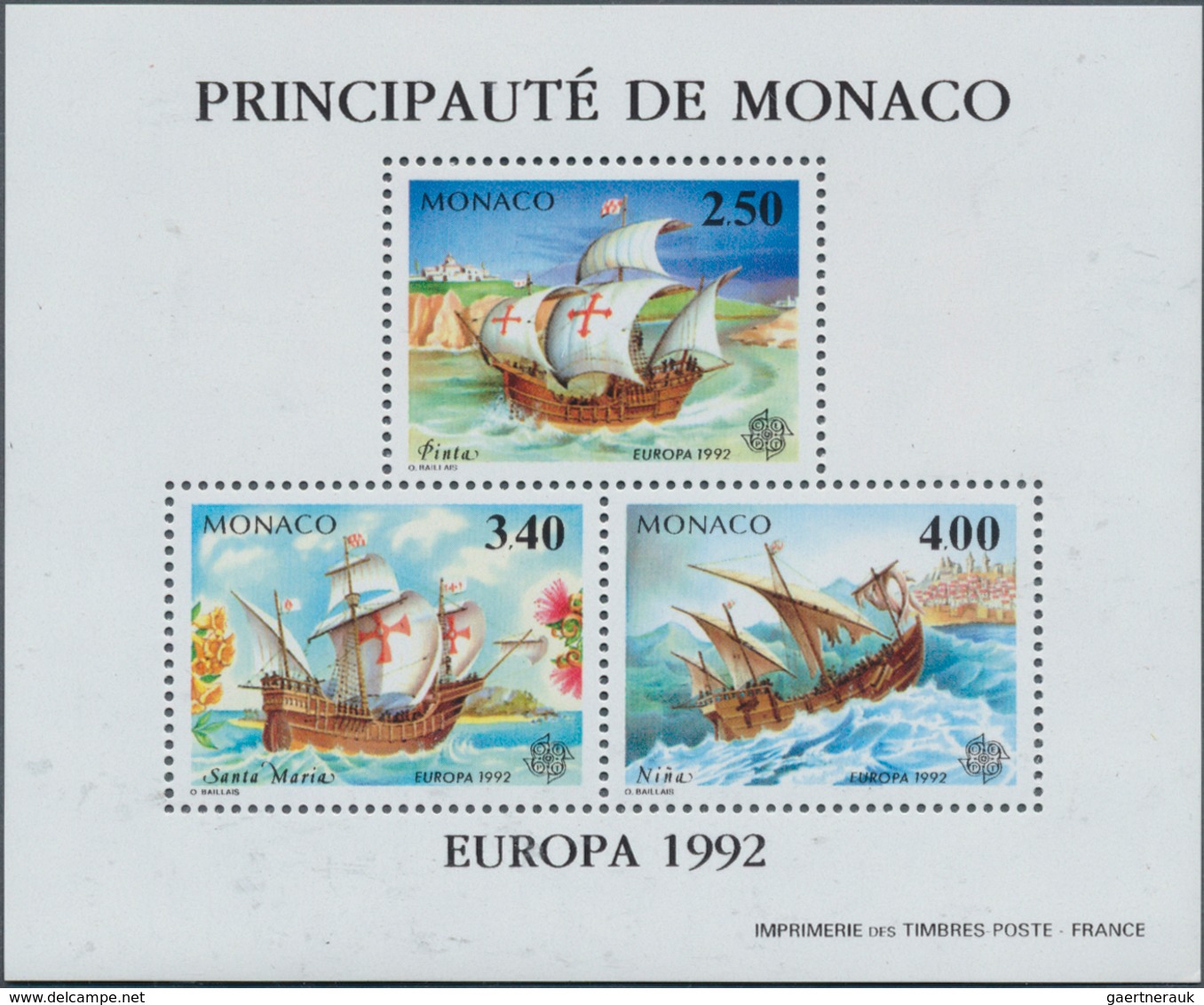 27386 Monaco: 1992, Europa-CEPT '500 Years Discovery Of America' Special Miniature Sheet In A Lot With Twe - Nuovi