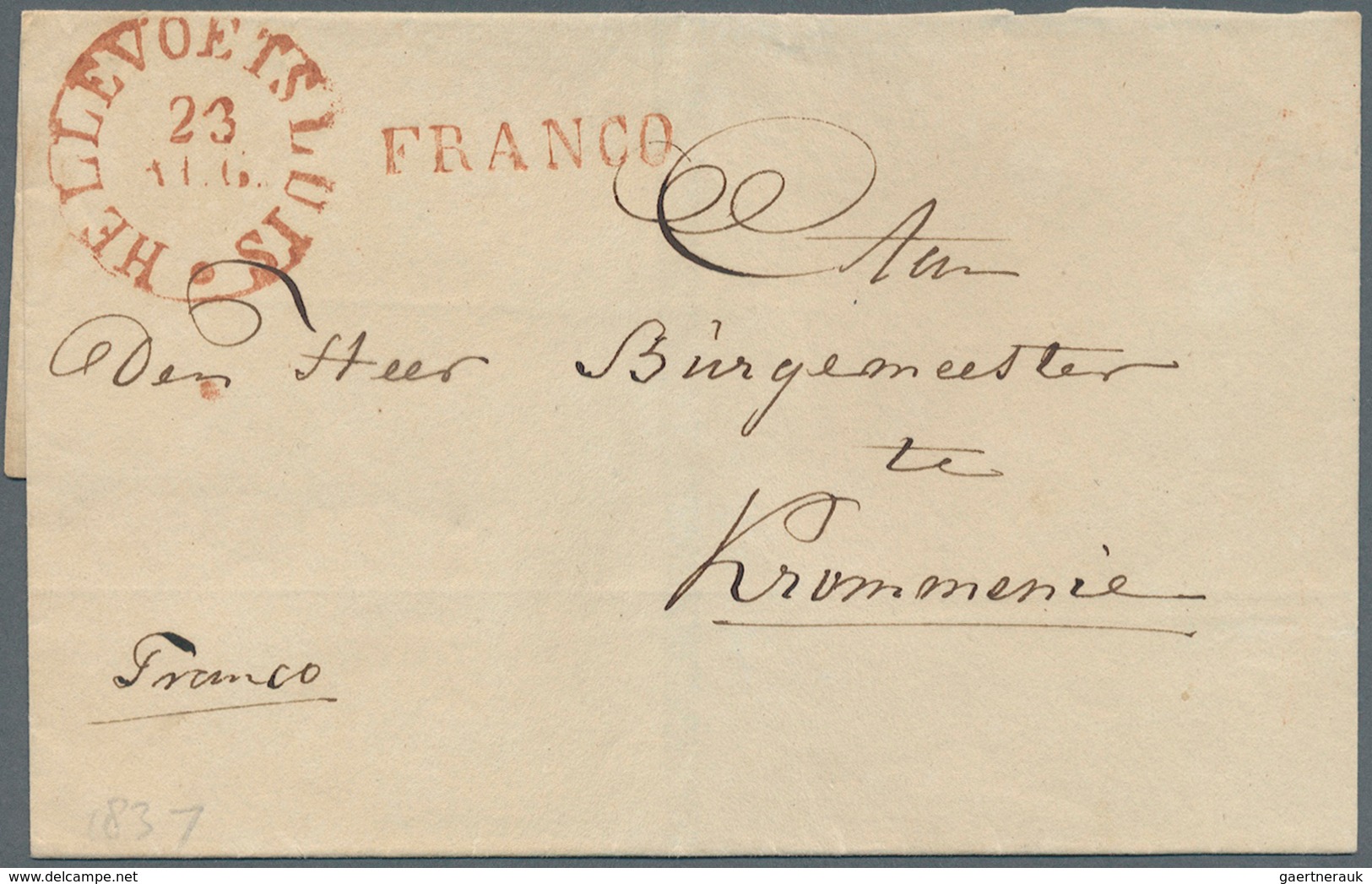 27406 Niederlande - Vorphilatelie: 1700/1868, gehaltvolle Sammlung mit über 60 Briefen im Album. Dabei 3 B