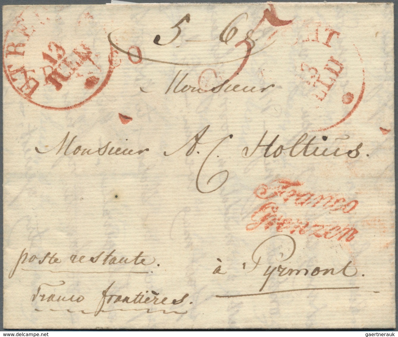 27408 Niederlande - Vorphilatelie: 1733/1862, Partie Von Knapp 40 Grenzüberschreitetenden Briefen Vom Und - ...-1852 Préphilatélie