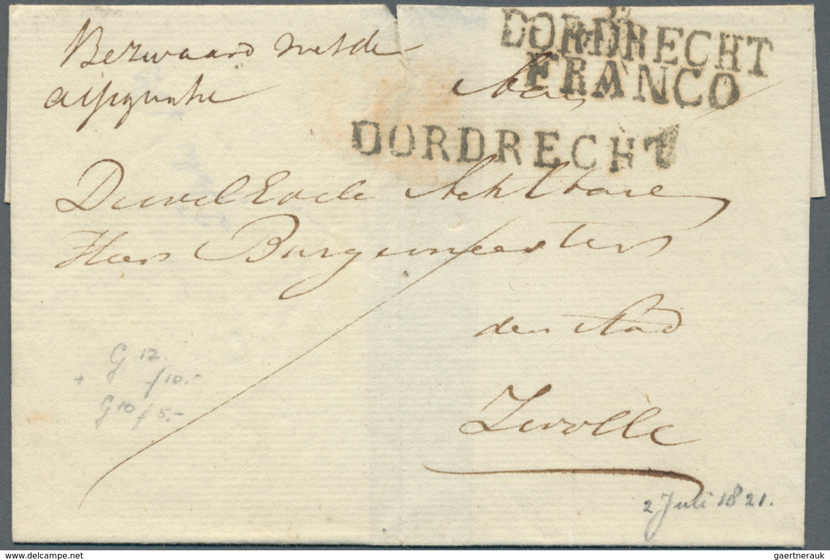 27413 Niederlande - Vorphilatelie: 1800/1850 (ca.), Partie Von Ca. 110 Briefen Mit Verschiedensten "FRANCO - ...-1852 Préphilatélie