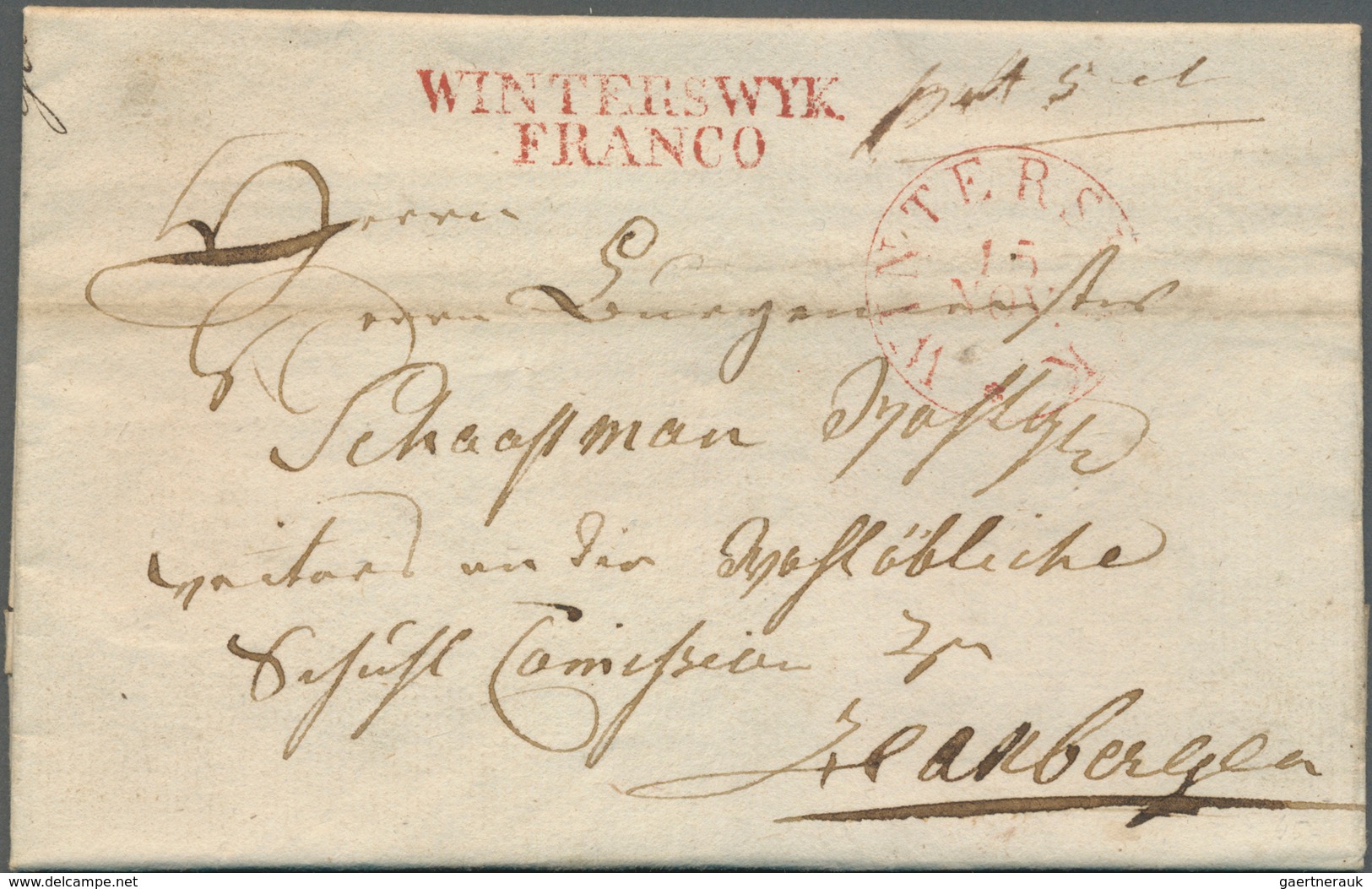 27413 Niederlande - Vorphilatelie: 1800/1850 (ca.), Partie von ca. 110 Briefen mit verschiedensten "FRANCO